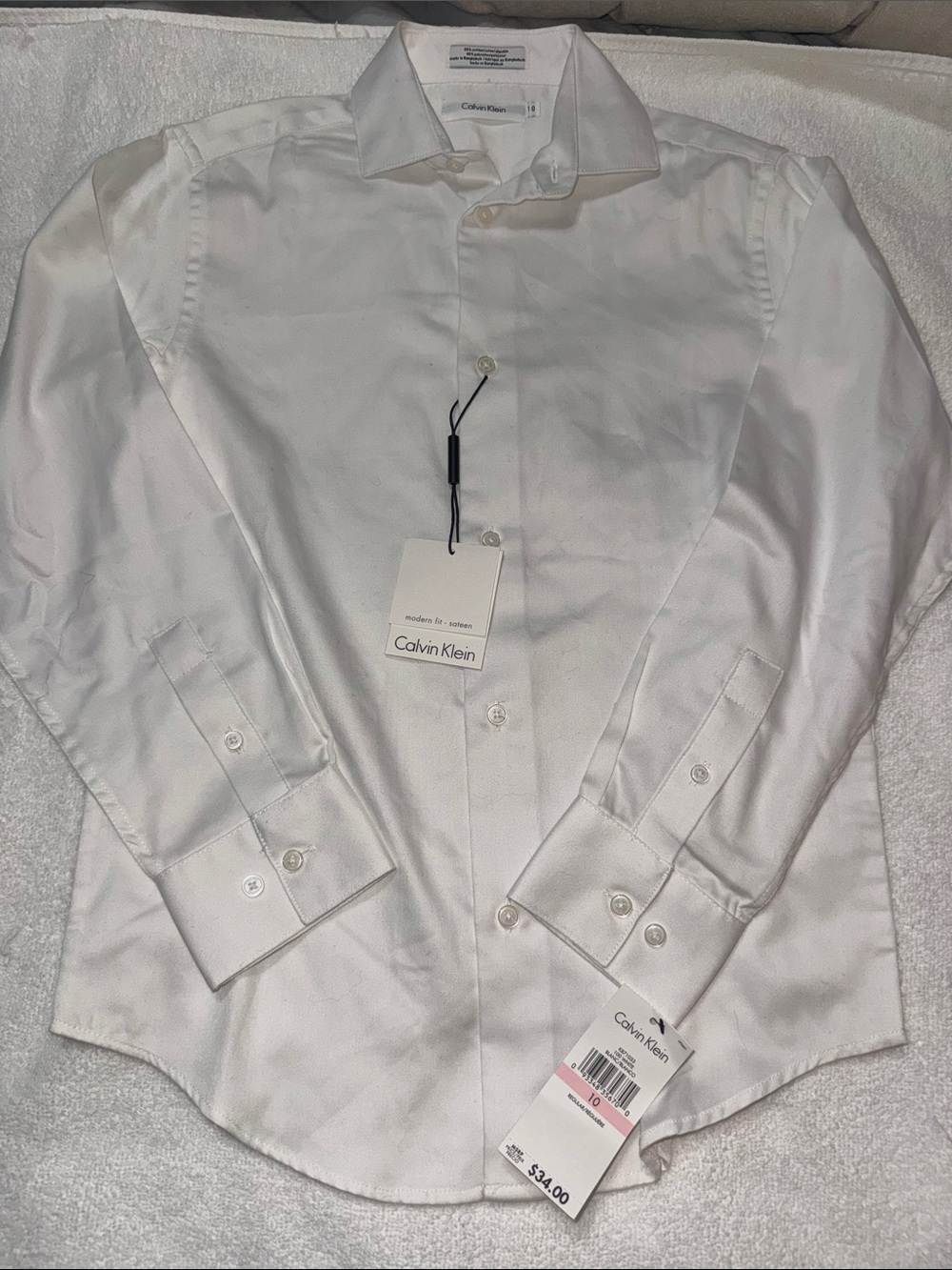 Calvin Klein boy’s White Dress Shirt -